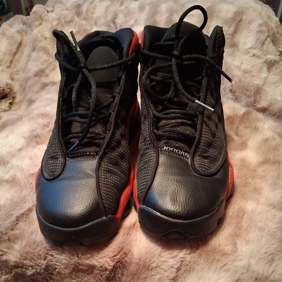 Jordan Black and Red Basketball Sneakers